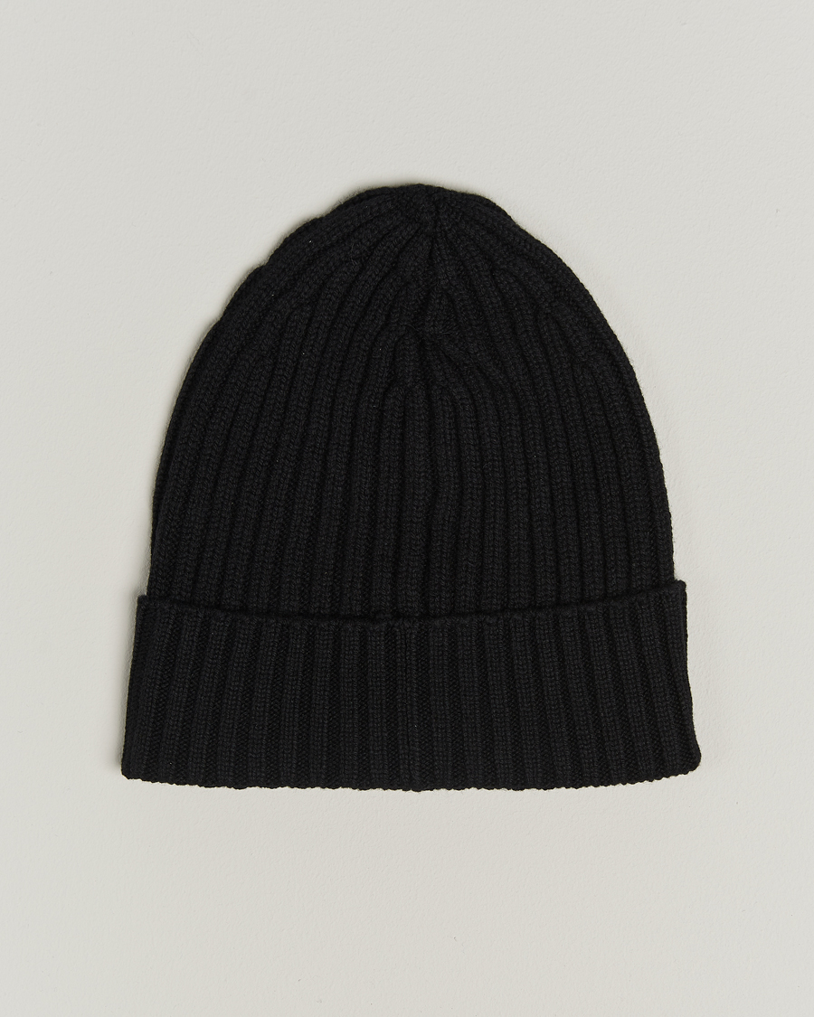 Heren | Mutsen | Piacenza Cashmere | Ribbed Cashmere Beanie Black