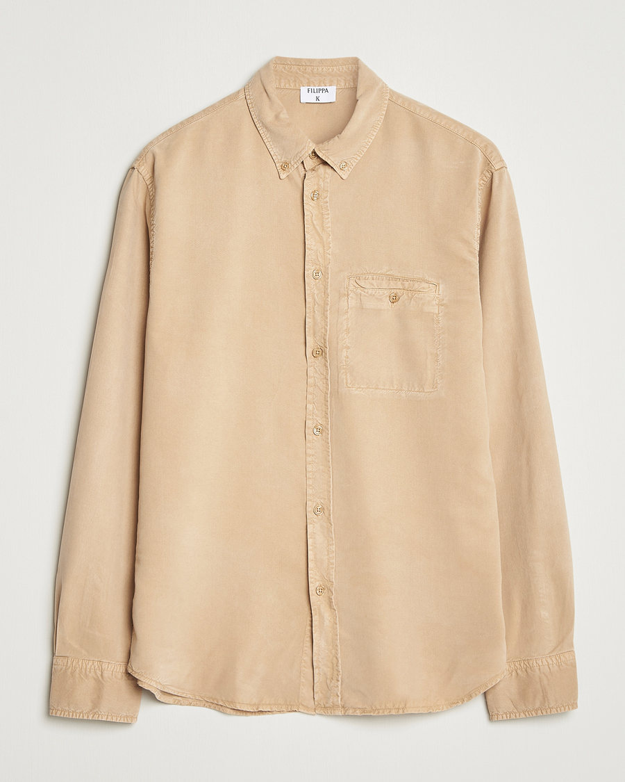 Heren | Overhemden | Filippa K | Zachary Lyocell Shirt Latte Beige