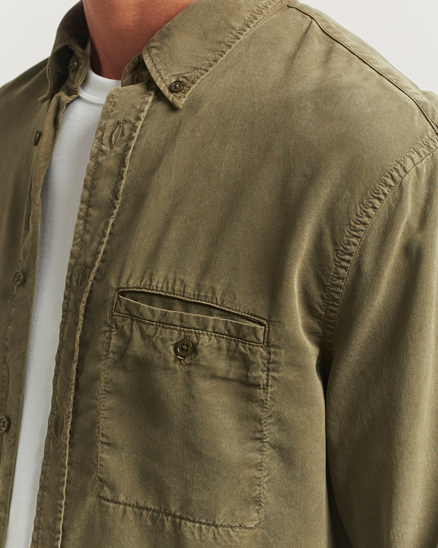 Heren | Overhemden | Filippa K | Zachary Lyocell Shirt Dark Olive