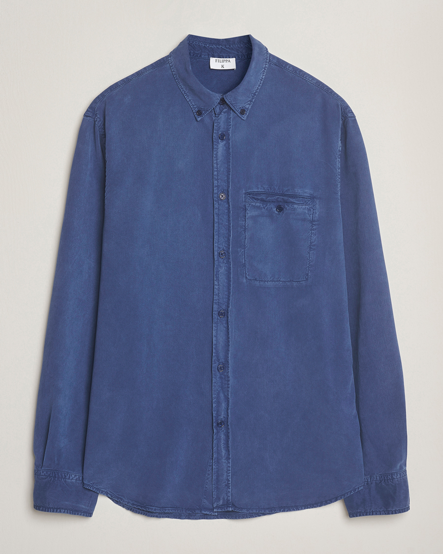 Heren | Overhemden | Filippa K | Zachary Lyocell Shirt Royal Navy