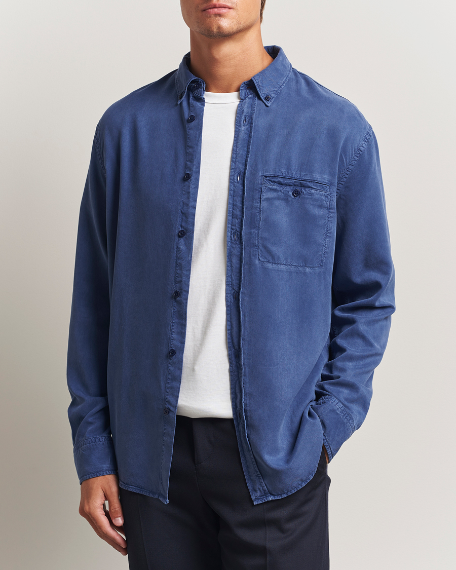 Heren | Overhemden | Filippa K | Zachary Lyocell Shirt Royal Navy