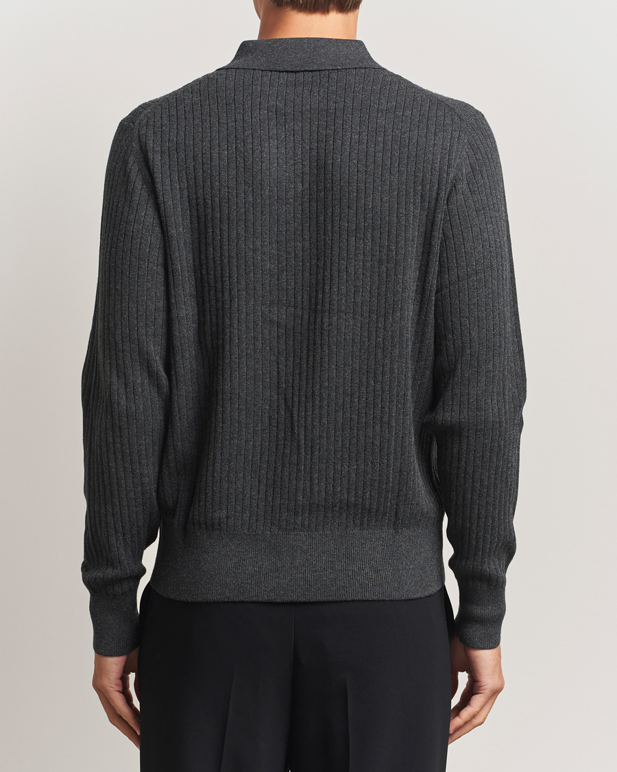 Heren | Truien | Filippa K | Cotton Merino Knitted Cardigan Anthracite Melange