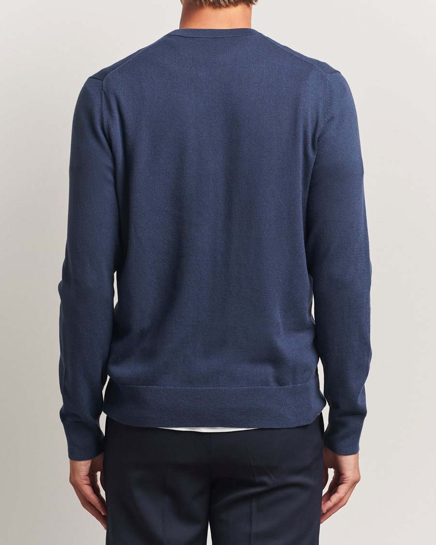 Heren | Truien | Filippa K | Cotton Merino Knitted Sweater Dusk Blue