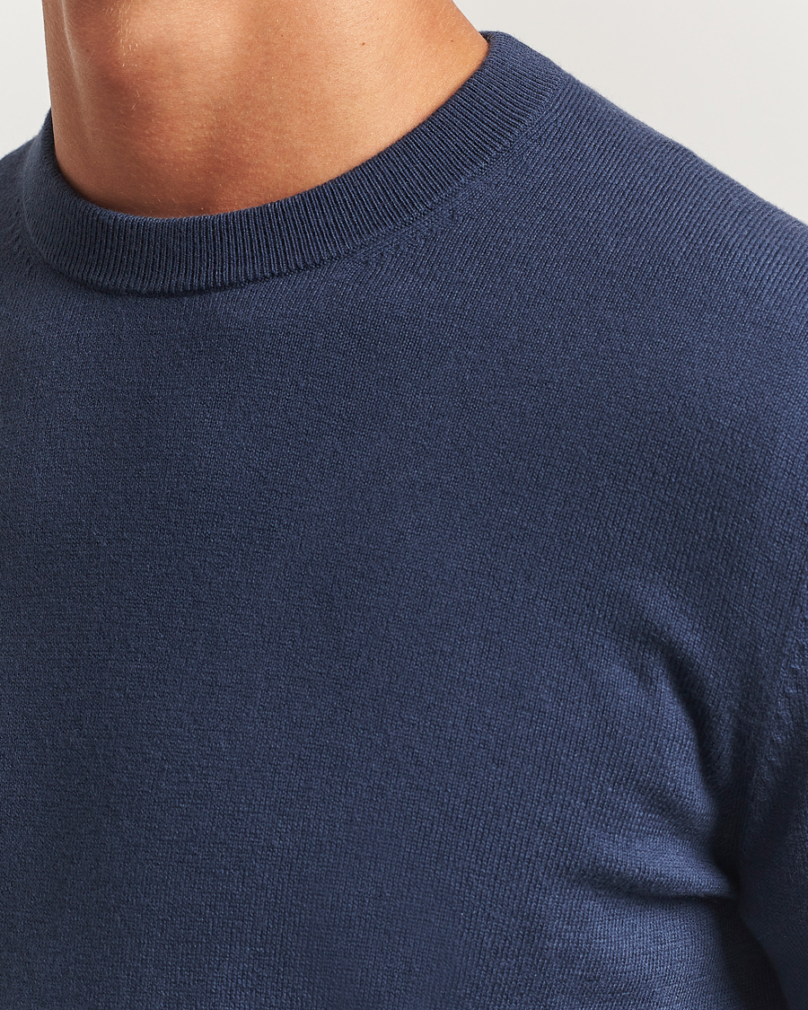 Heren | Truien | Filippa K | Cotton Merino Knitted Sweater Dusk Blue
