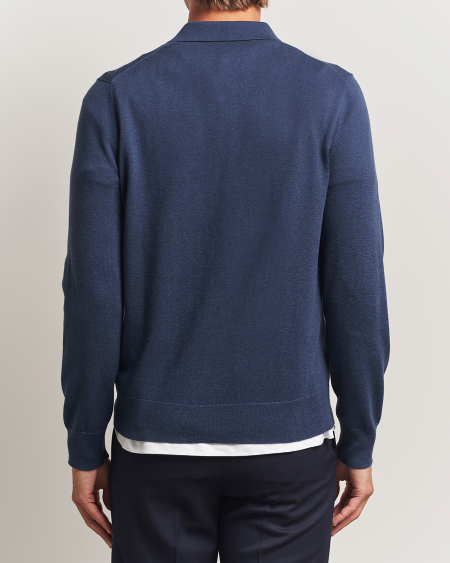 Heren | Truien | Filippa K | Knitted Polo Shirt Dusk Blue