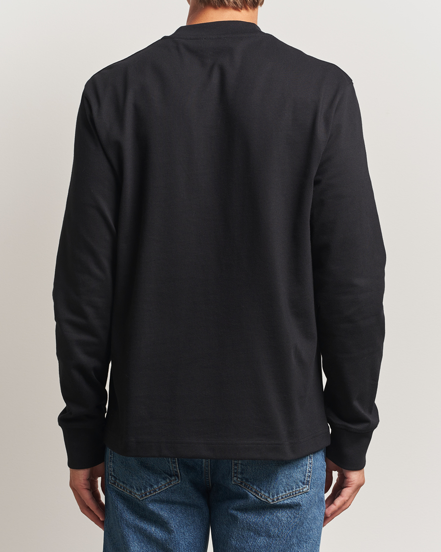 Heren | T-shirts | Filippa K | Heavy Cotton Mock Neck Long Sleeve T-Shirt Black