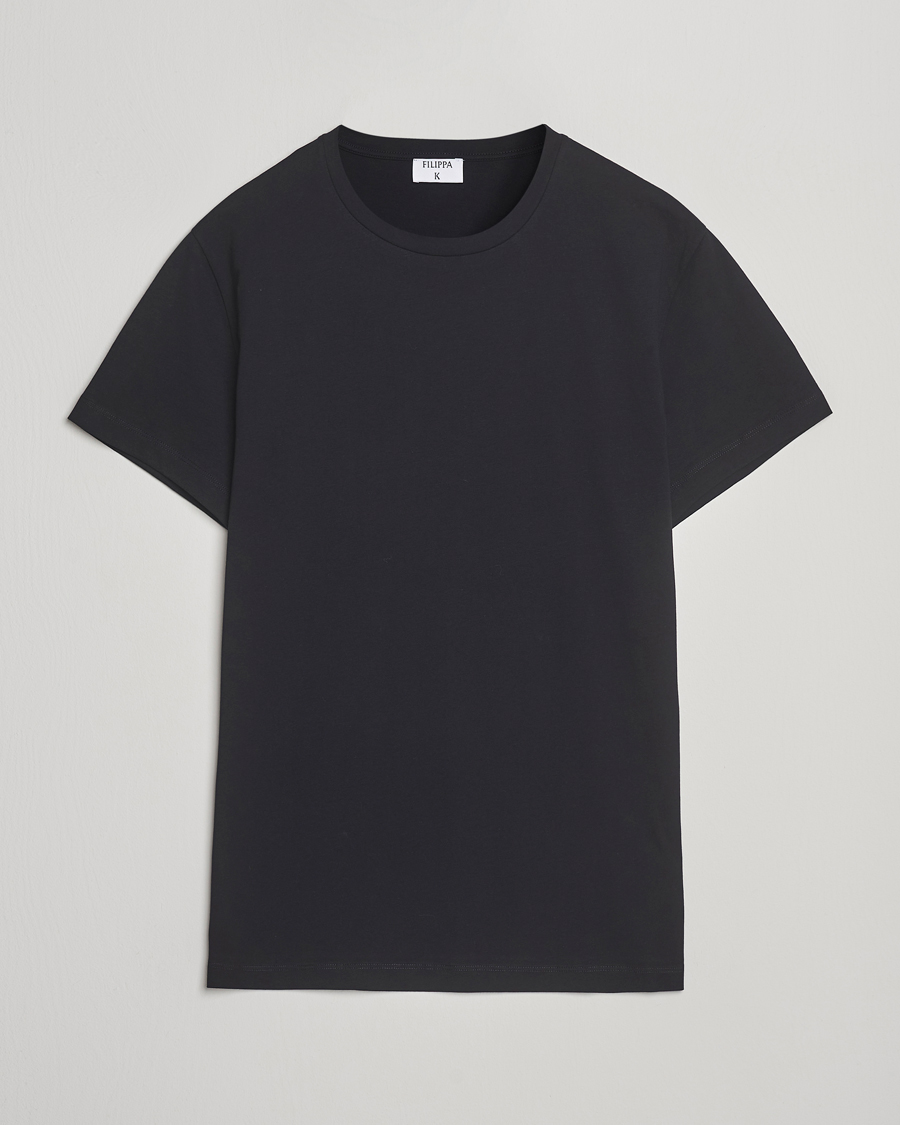 Heren | T-shirts | Filippa K | Lightweight Cotton Crew Neck T-Shirt Black