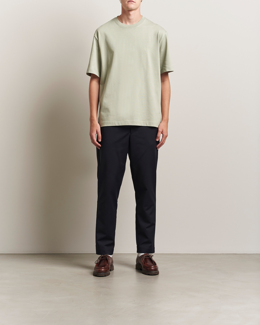 Heren | T-shirts | Filippa K | Heavy Cotton Crew Neck T-Shirt Faded Green Grey