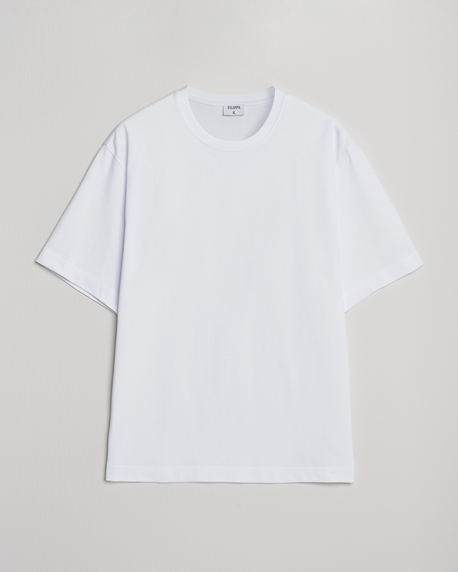 Heren | T-shirts | Filippa K | Heavy Cotton Crew Neck T-Shirt White