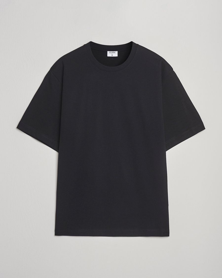 Heren | T-shirts | Filippa K | Heavy Cotton Crew Neck T-Shirt Black