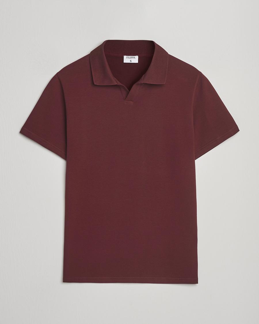 Heren | Polo's | Filippa K | Soft Lycra Polo T-Shirt Burgundy