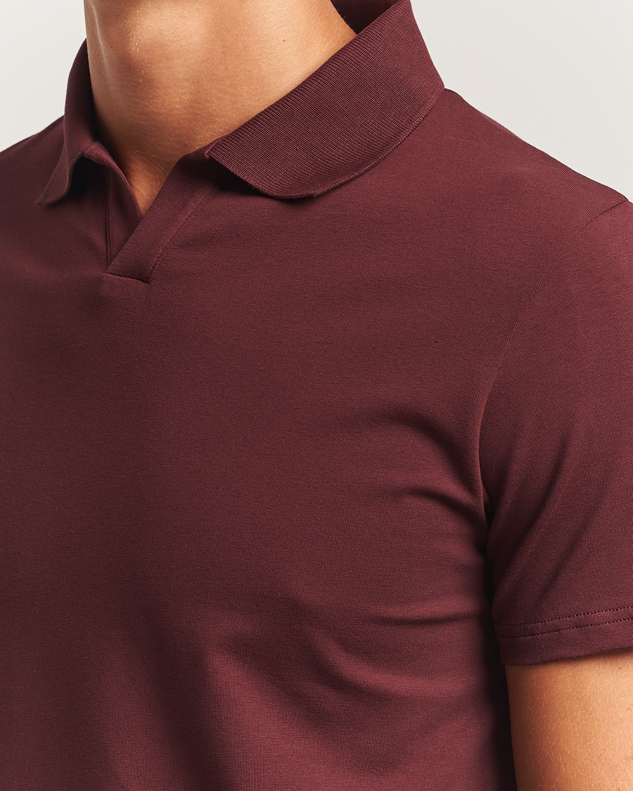 Heren | Polo's | Filippa K | Soft Lycra Polo T-Shirt Burgundy