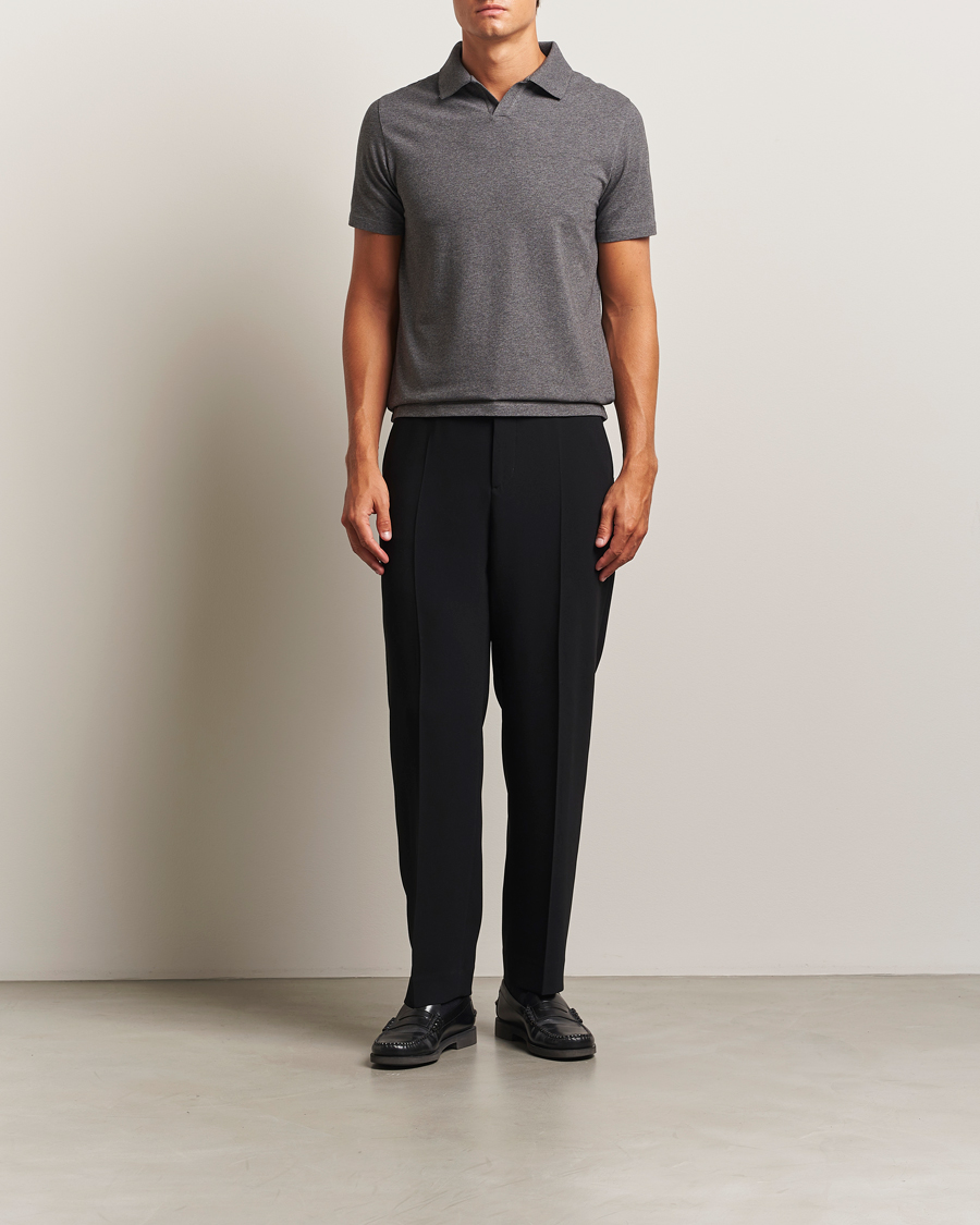 Heren | Polo's | Filippa K | Soft Lycra Polo T-Shirt Anthracite Melange