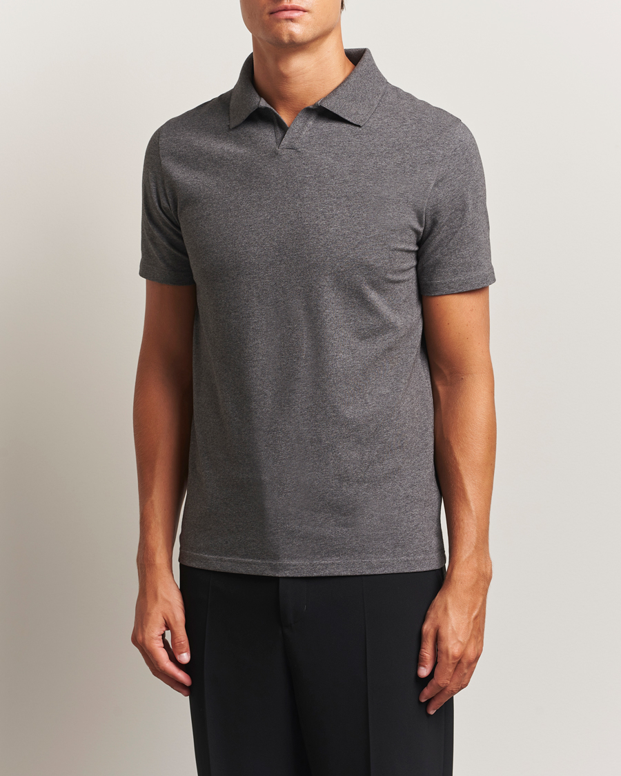 Heren | Polo's | Filippa K | Soft Lycra Polo T-Shirt Anthracite Melange