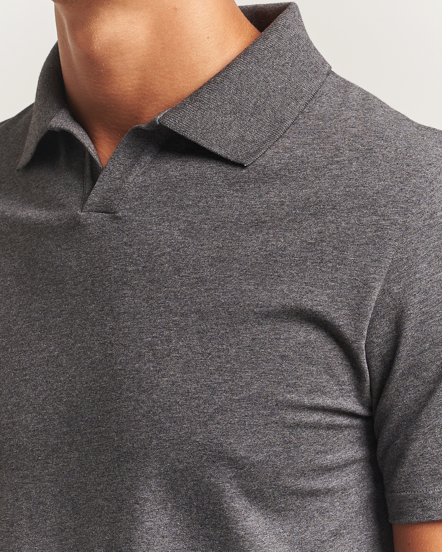 Heren | Polo's | Filippa K | Soft Lycra Polo T-Shirt Anthracite Melange