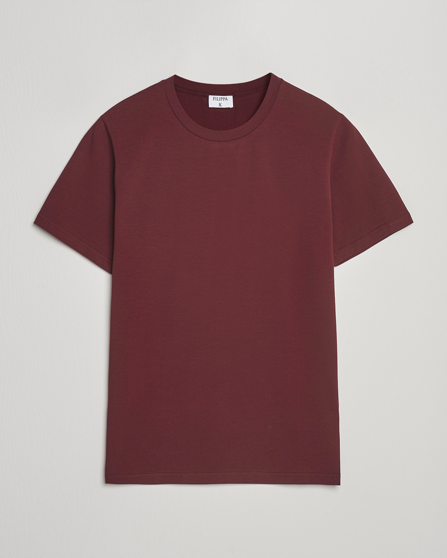 Heren | T-shirts | Filippa K | Soft Lycra T-Shirt Burgundy
