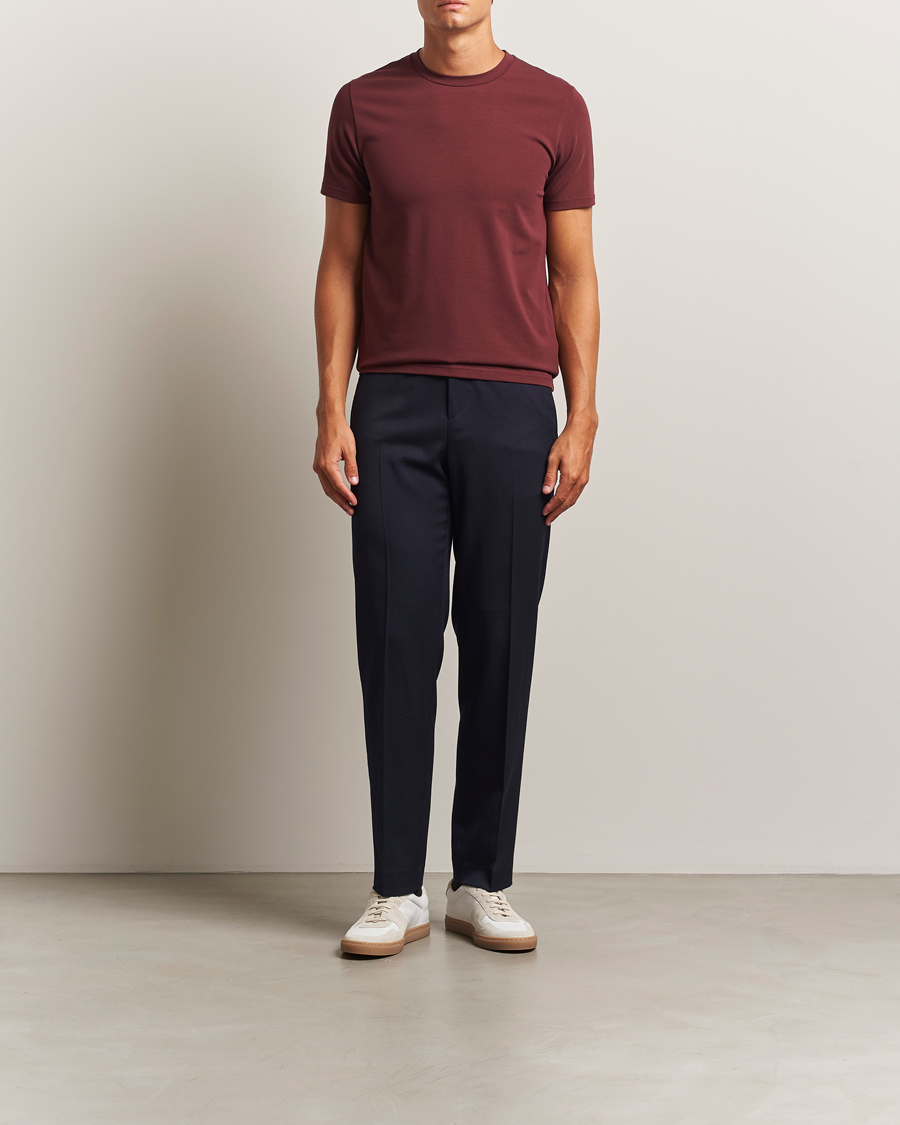 Heren | T-shirts | Filippa K | Soft Lycra T-Shirt Burgundy