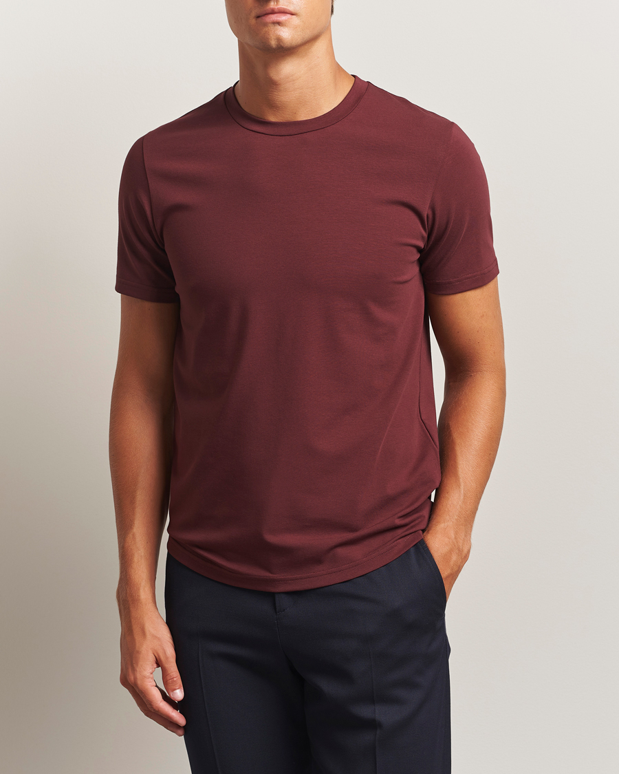 Heren | T-shirts | Filippa K | Soft Lycra T-Shirt Burgundy