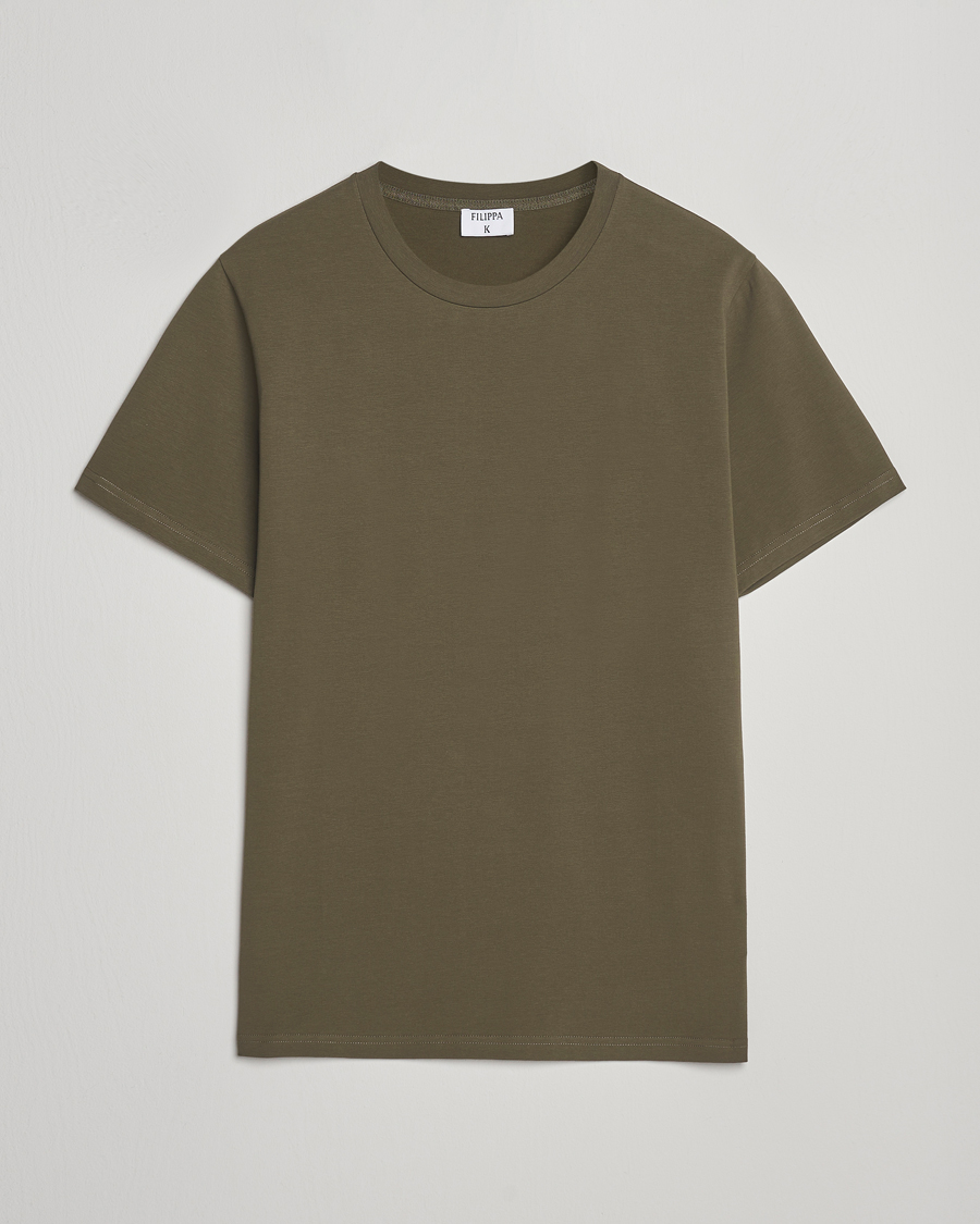 Heren | T-shirts | Filippa K | Soft Lycra T-Shirt Dark Olive
