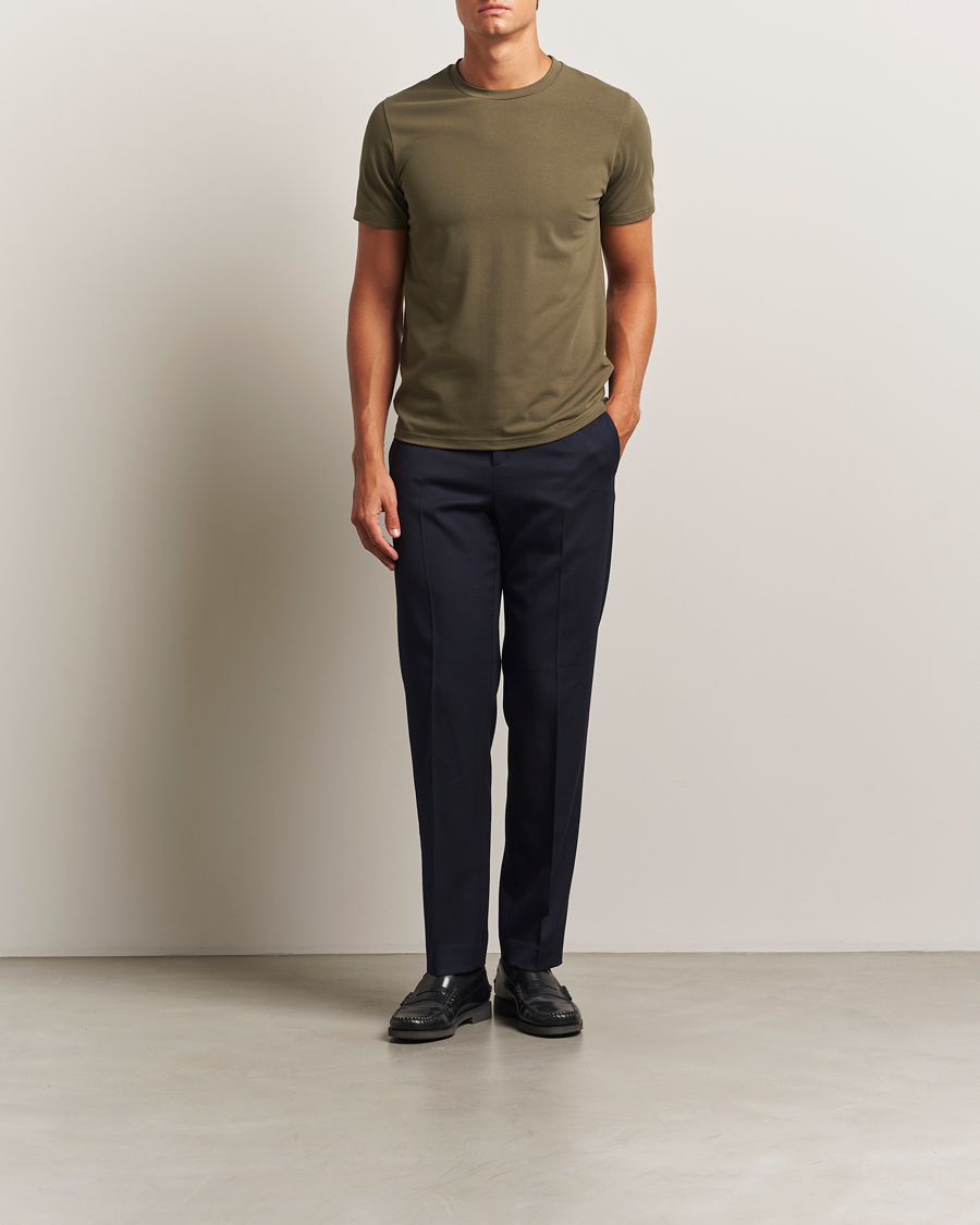 Heren | T-shirts | Filippa K | Soft Lycra T-Shirt Dark Olive