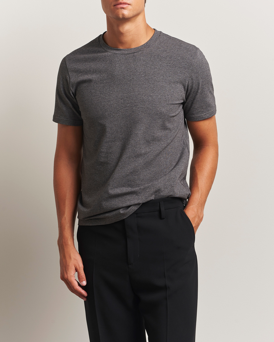 Heren | T-shirts | Filippa K | Soft Lycra T-Shirt Anthracite Melange
