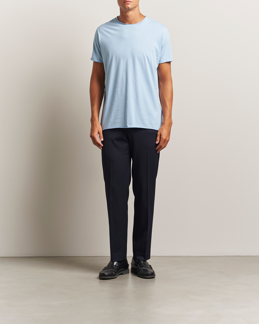 Heren | T-shirts | Filippa K | Roll Neck Crew Neck T-Shirt Frost Blue