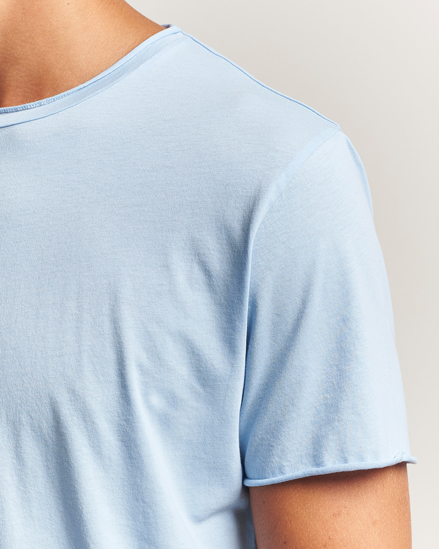 Heren | T-shirts | Filippa K | Roll Neck Crew Neck T-Shirt Frost Blue
