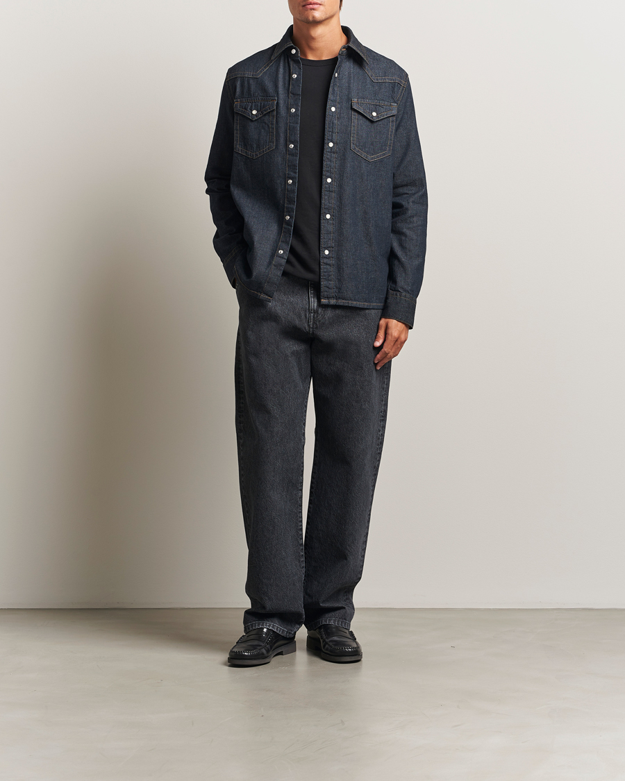 Heren | Overhemden | Filippa K | Loose Fit Workwear Jeans Washed Black