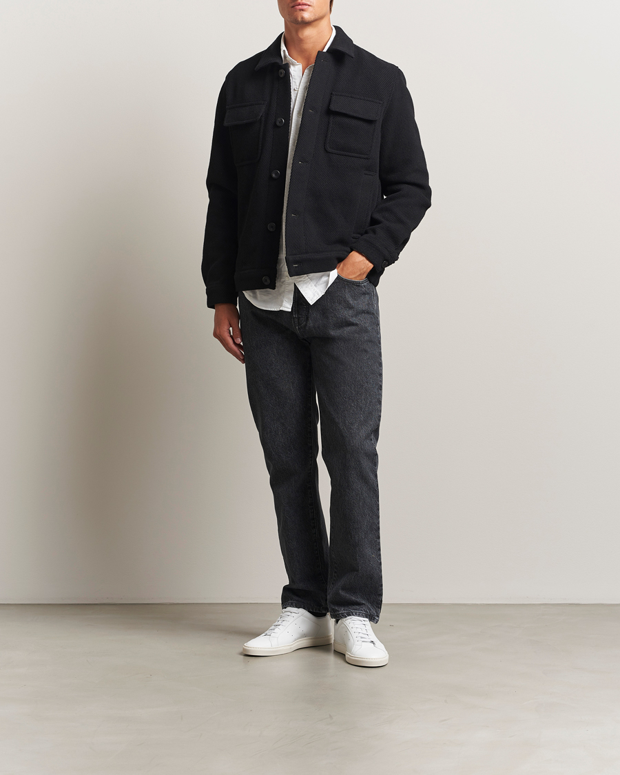 Heren | Jeans | Filippa K | Tapered Cropped Jeans Washed Black