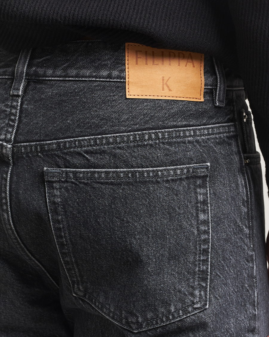 Heren | Jeans | Filippa K | Tapered Cropped Jeans Washed Black