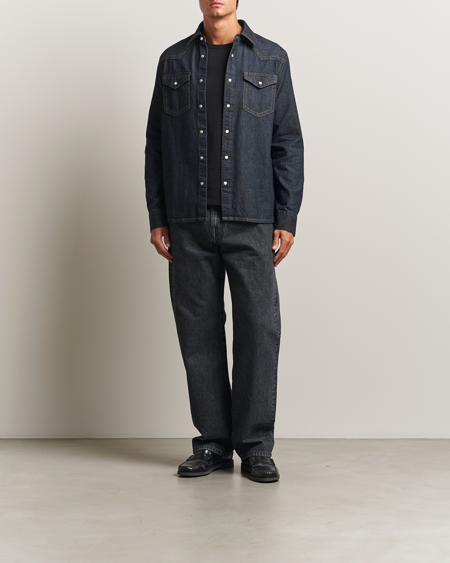Heren | Overhemden | Filippa K | Western Denim Shirt Rinsed Blue Wash