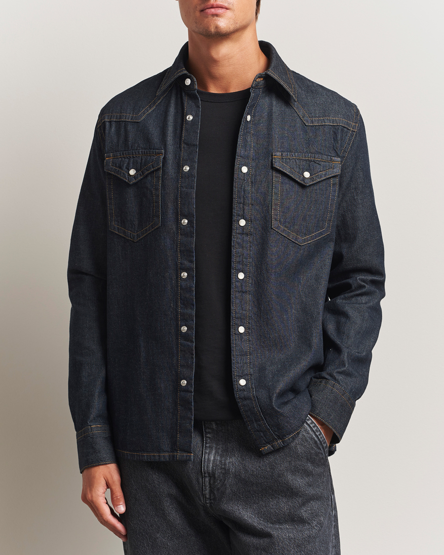 Heren | Overhemden | Filippa K | Western Denim Shirt Rinsed Blue Wash