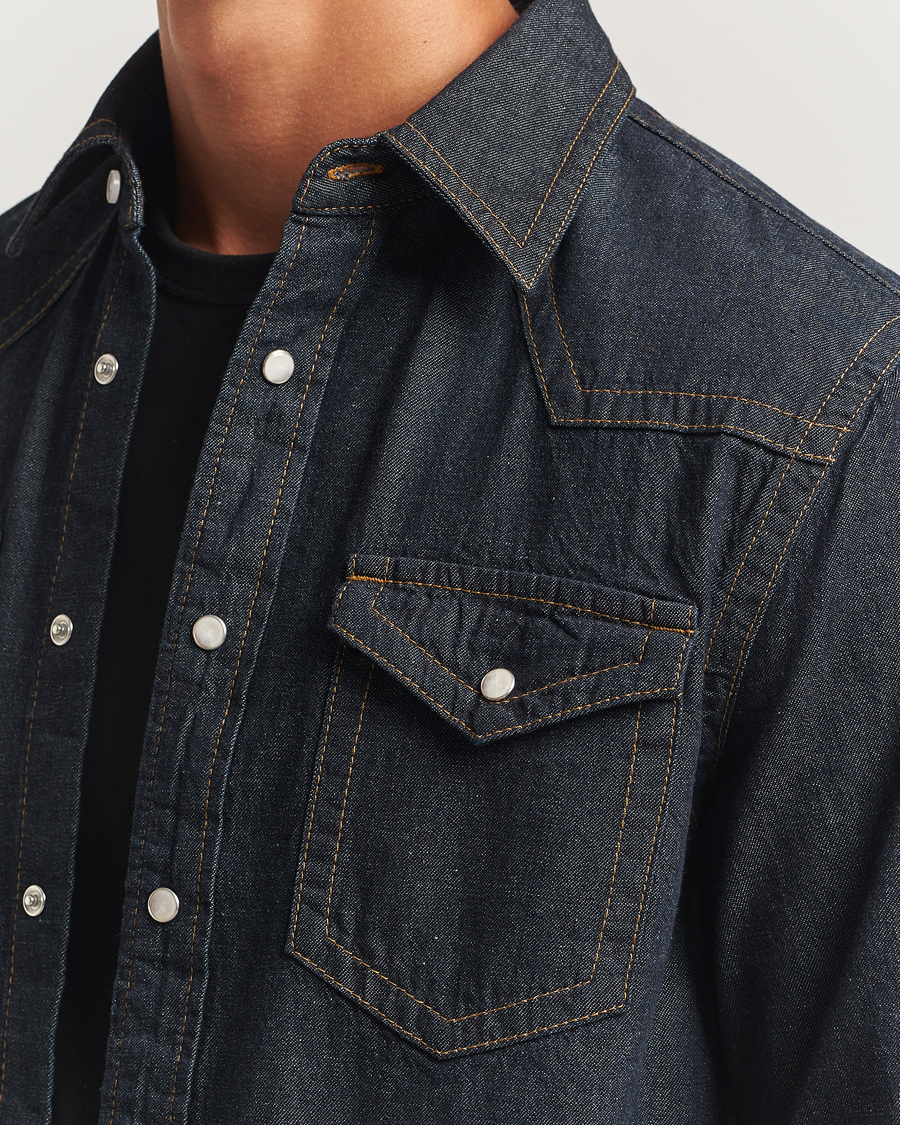 Heren | Overhemden | Filippa K | Western Denim Shirt Rinsed Blue Wash