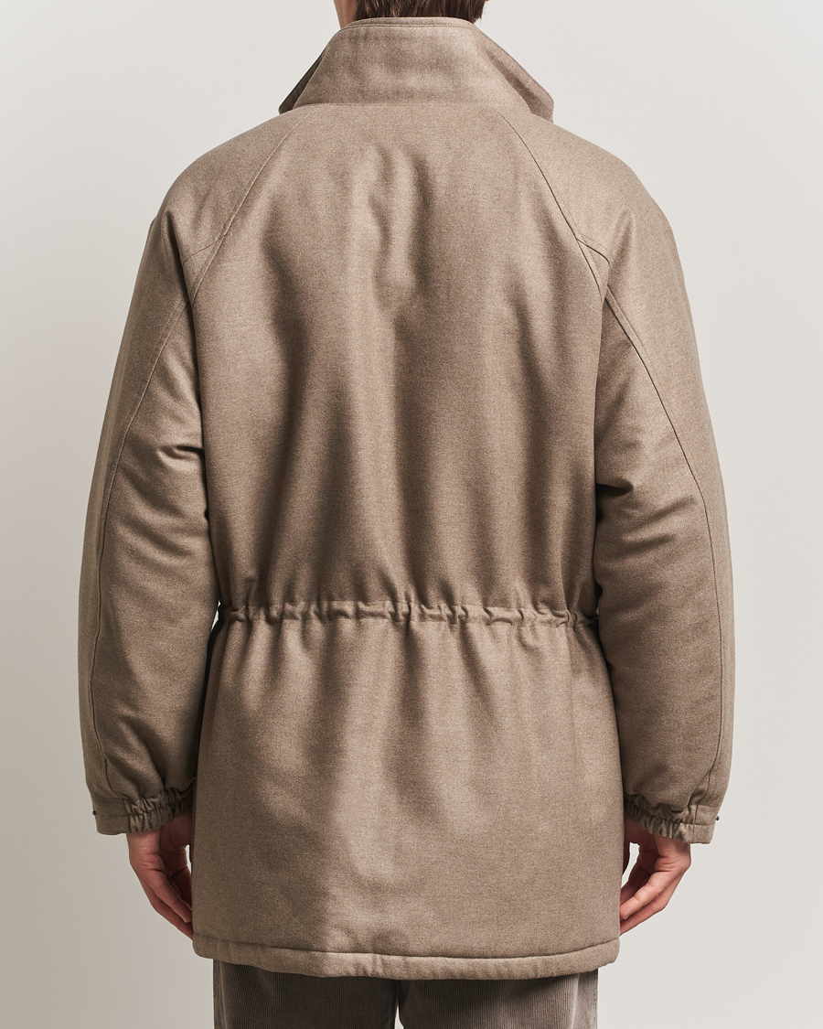 Heren | Jassen | Auralee | Wool Flannel Down Coat Brown