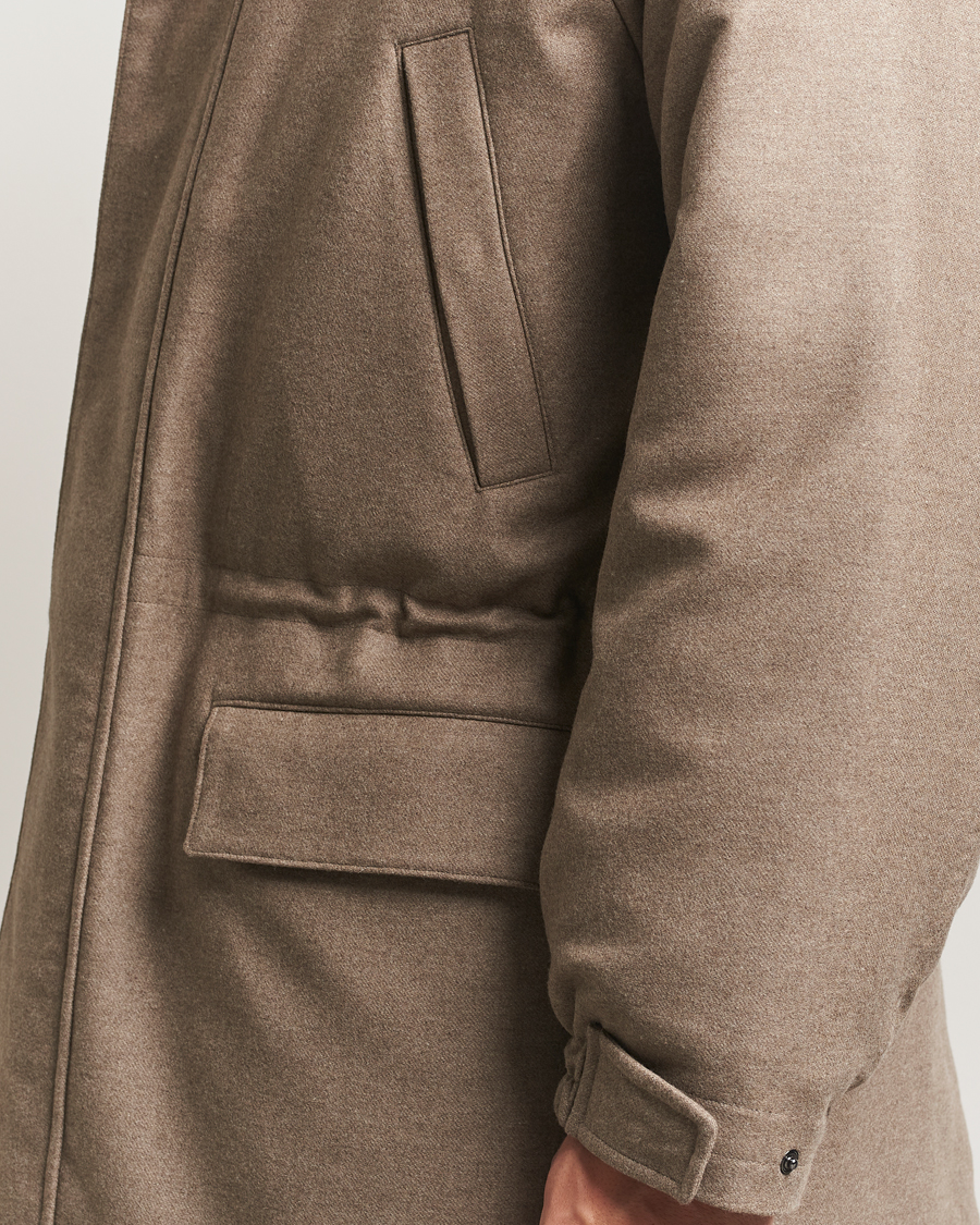 Heren | Jassen | Auralee | Wool Flannel Down Coat Brown