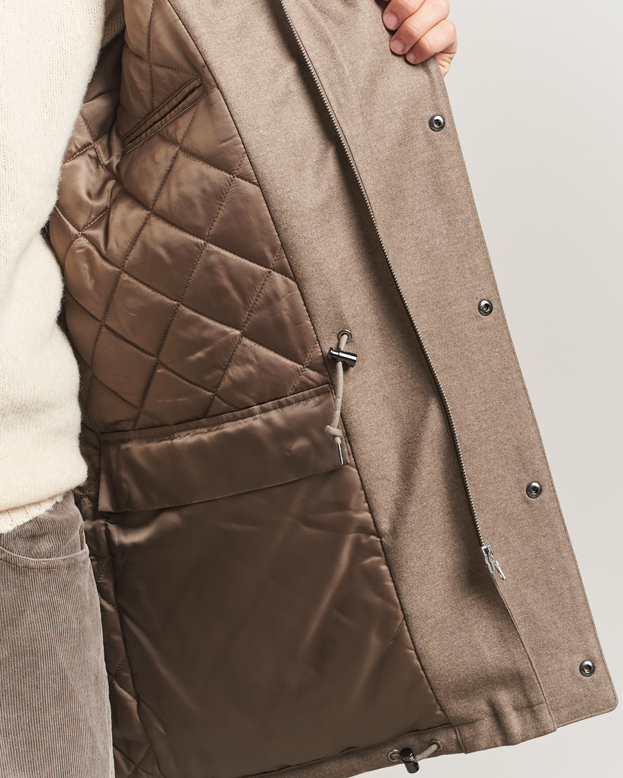 Heren | Jassen | Auralee | Wool Flannel Down Coat Brown