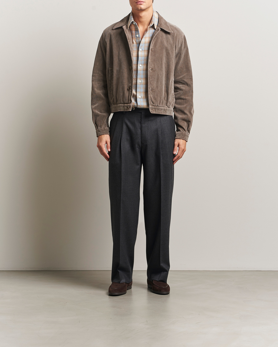 Heren | Jassen | Auralee | Corduroy Bomber Jacket Olive