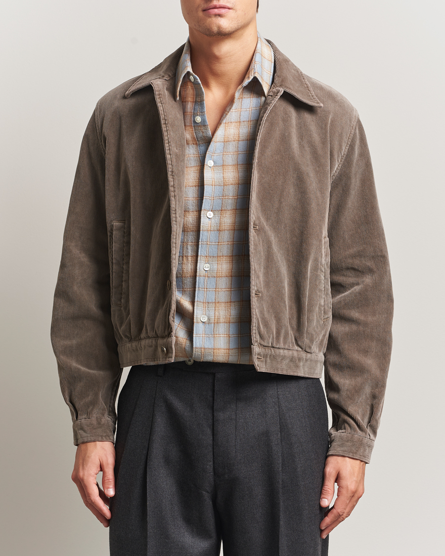 Heren | Jassen | Auralee | Corduroy Bomber Jacket Olive