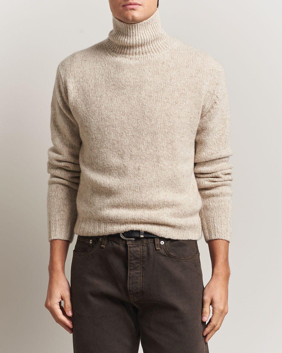 Heren | Truien | Auralee | Cashmere Melange Rollneck Beige