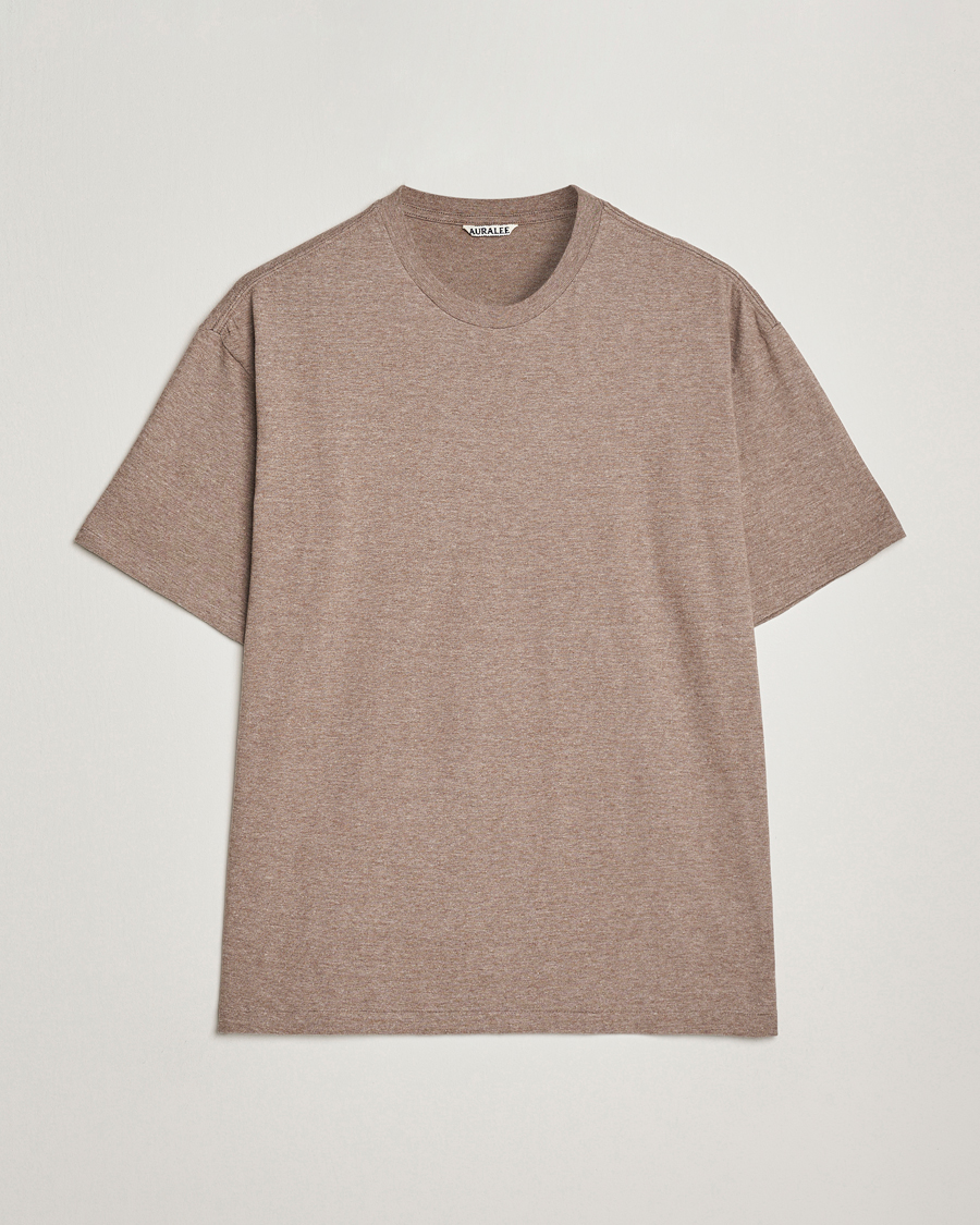 Heren | T-shirts | Auralee | Seamless Crew Neck T-Shirt Top Brown