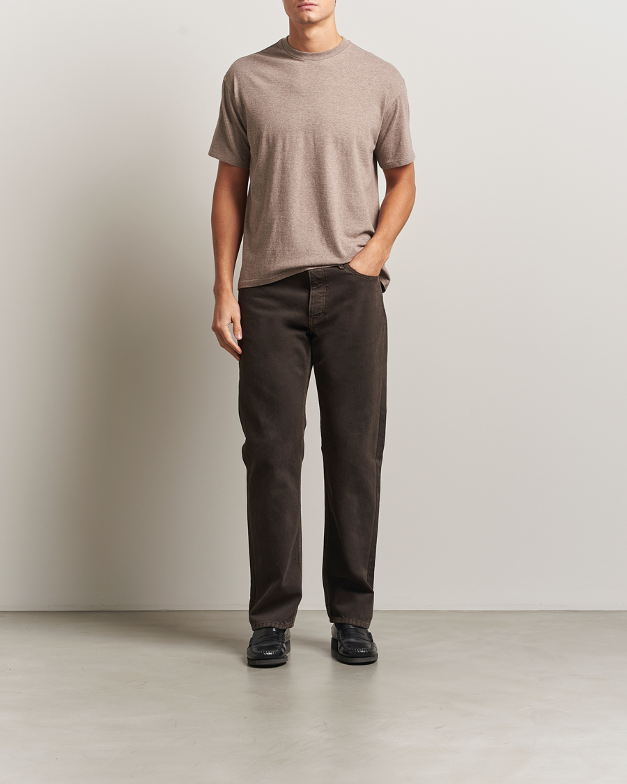 Heren | T-shirts | Auralee | Seamless Crew Neck T-Shirt Top Brown