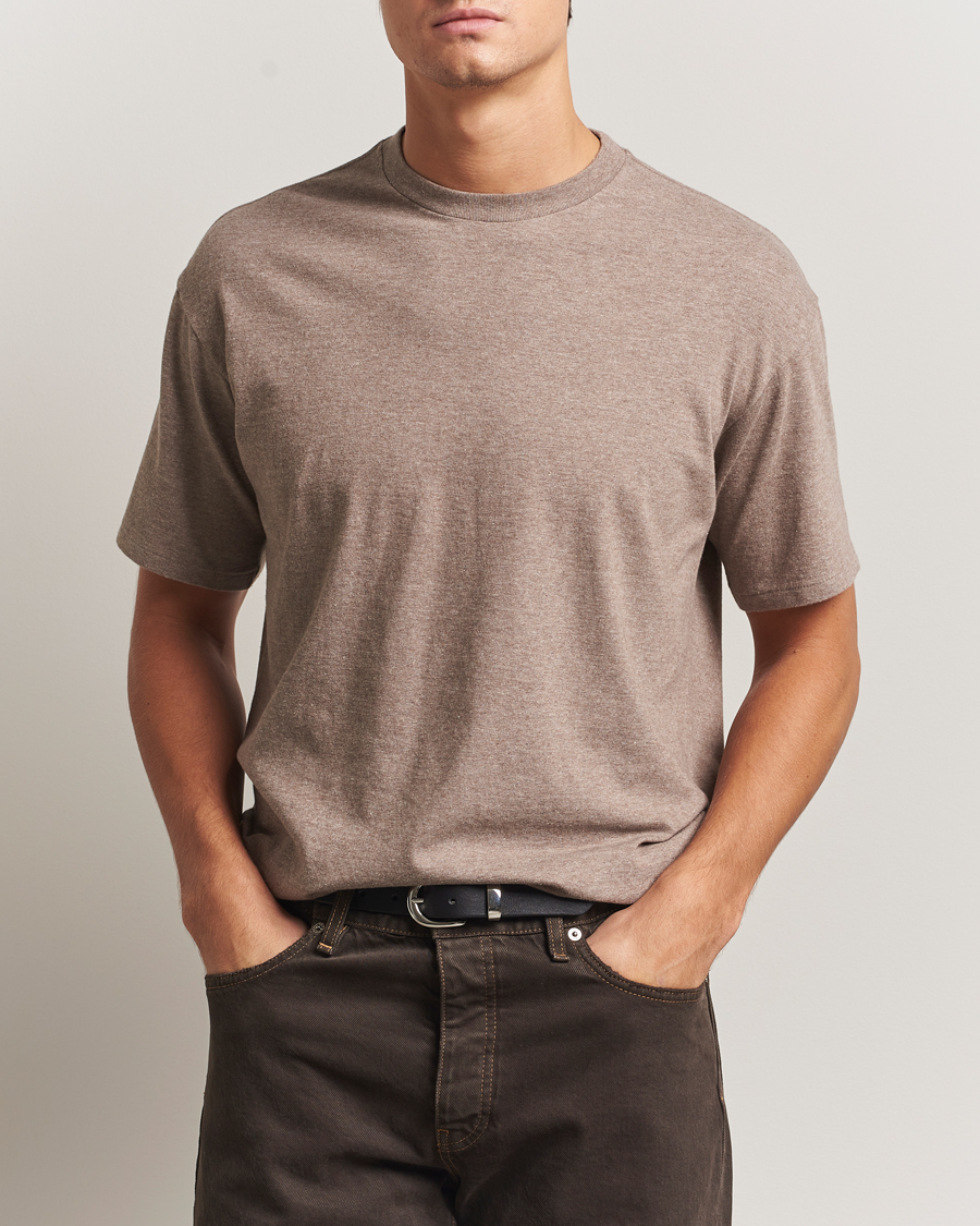 Heren | T-shirts | Auralee | Seamless Crew Neck T-Shirt Top Brown