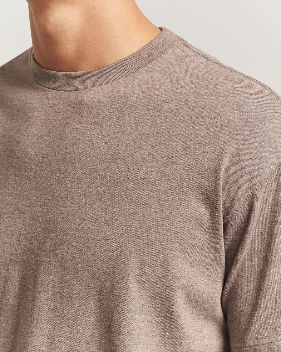 Heren | T-shirts | Auralee | Seamless Crew Neck T-Shirt Top Brown