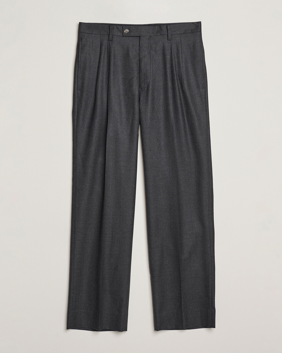 Heren | Broeken | Auralee | Superlight Flannel Slacks Charcoal