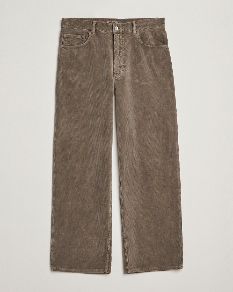 Heren | Broeken | Auralee | Dyed Corduroy 5-Pocket Pants Olive