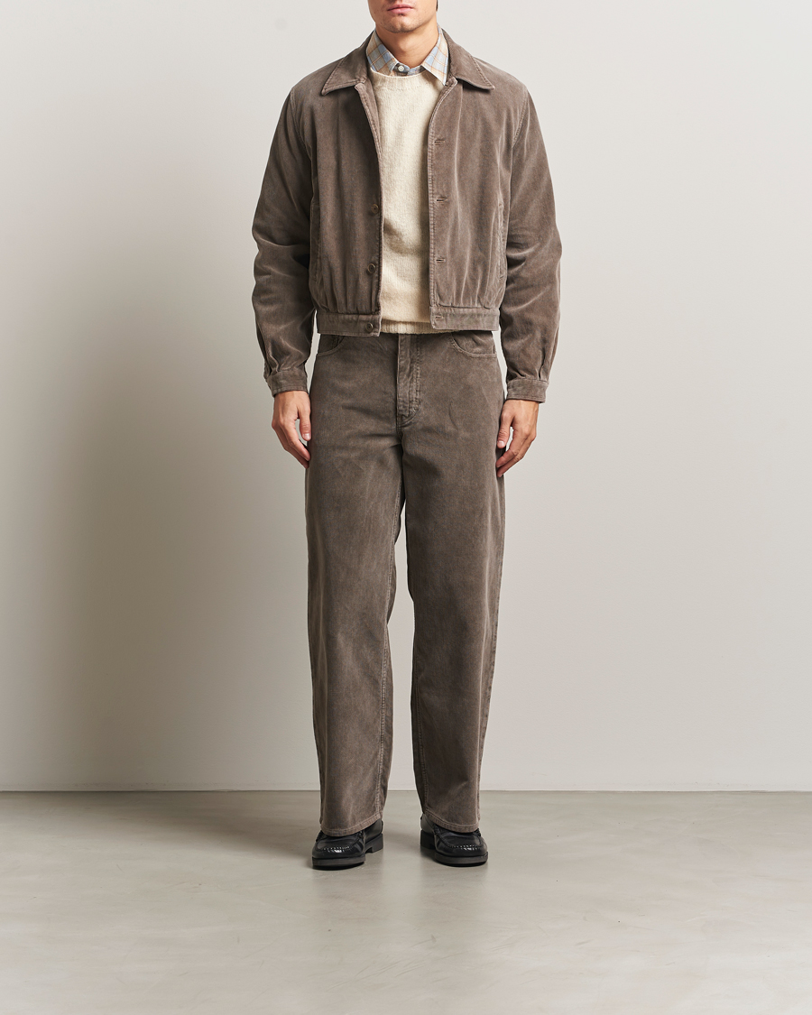 Heren | Broeken | Auralee | Dyed Corduroy 5-Pocket Pants Olive