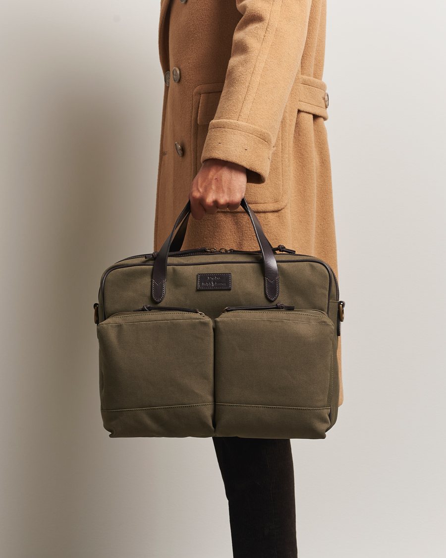 Heren | Tassen | Polo Ralph Lauren | Commuter Canvas Messenger Bag Defender Green/Brown