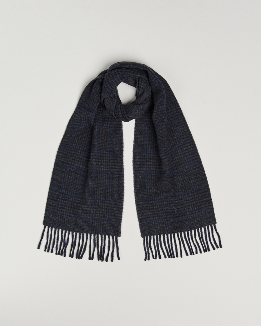 Heren | Sjaals | Polo Ralph Lauren | Wool Blend Scarf Navy Check