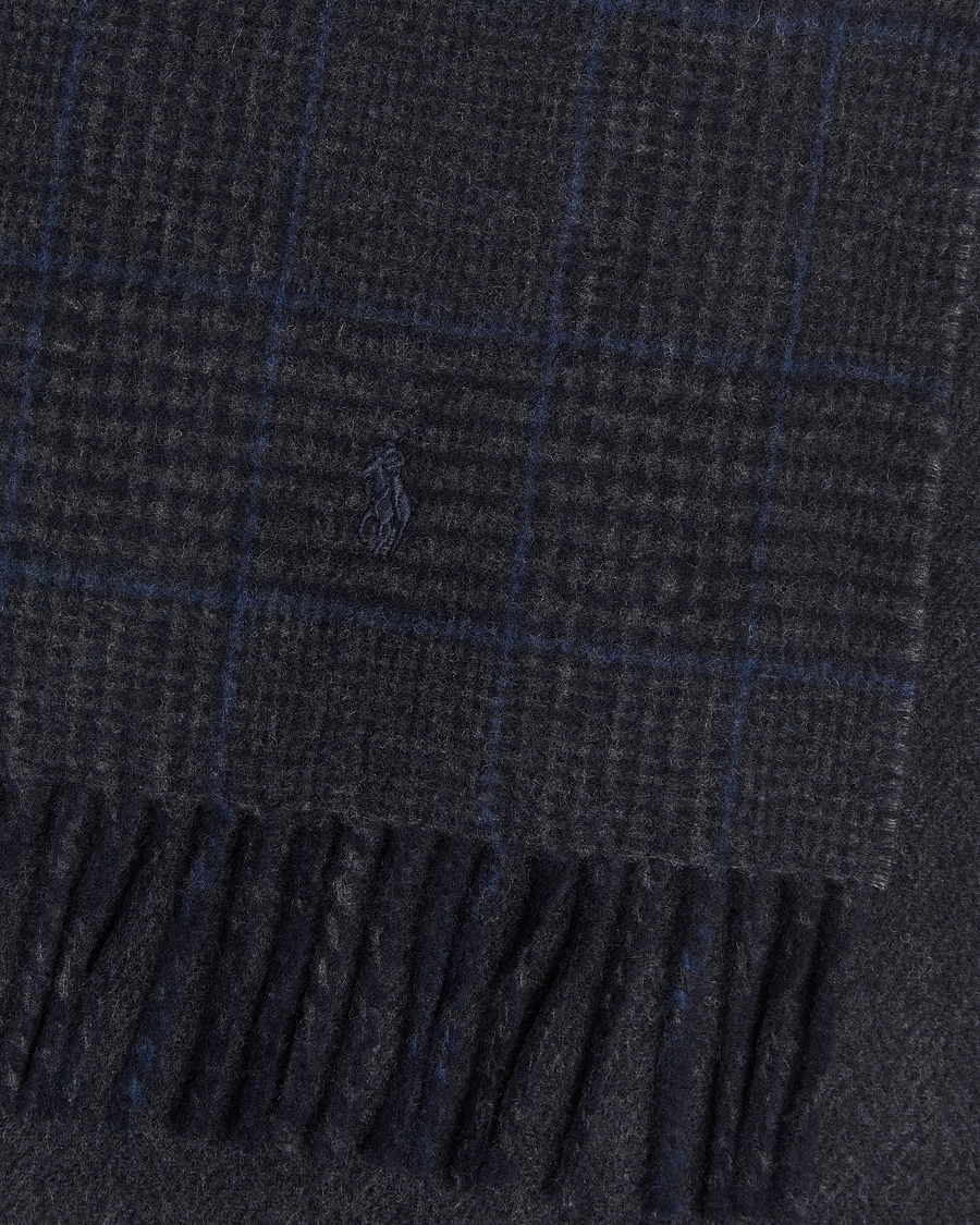 Heren | Sjaals | Polo Ralph Lauren | Wool Blend Scarf Navy Check