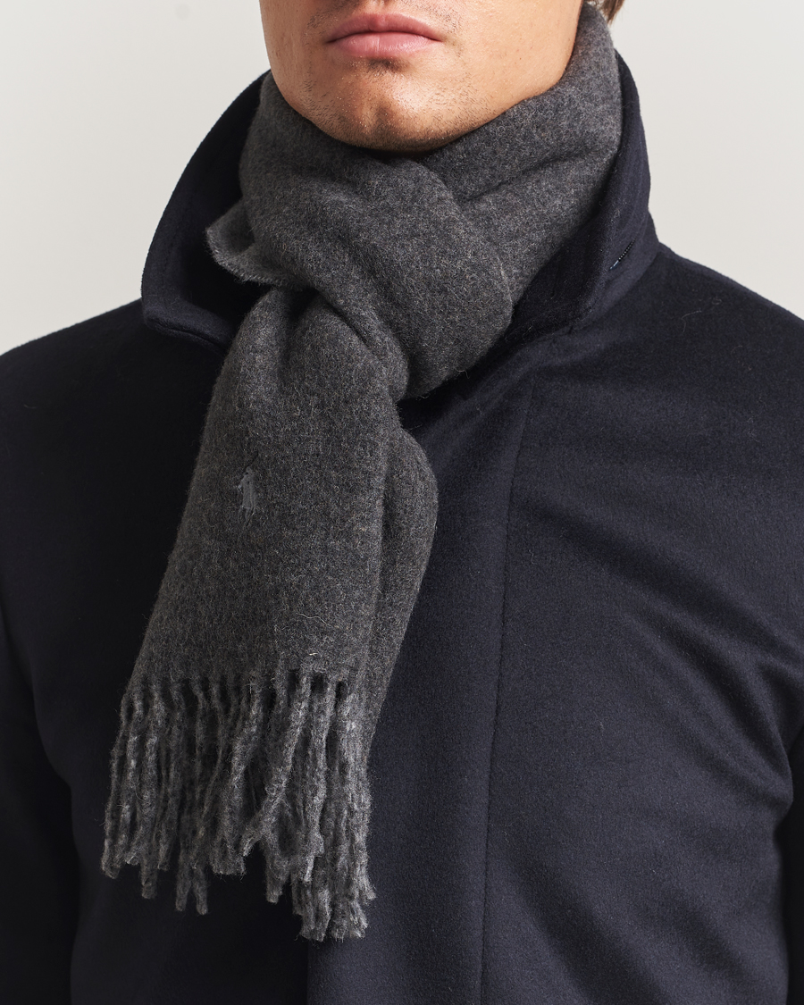 Heren | Sjaals | Polo Ralph Lauren | Reversible Wool Scarf Grey Heather